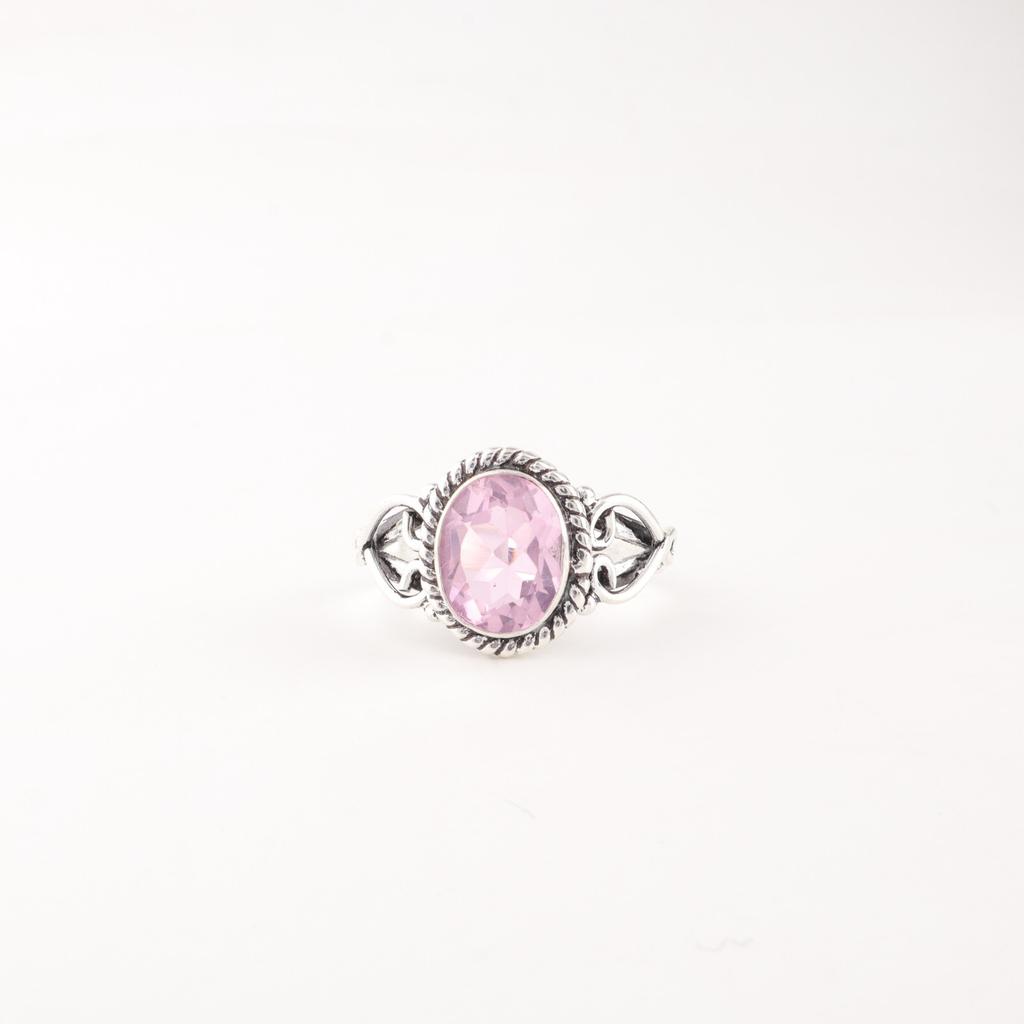 925 Sterling Silver Morganite Gemstone Jewelry Handmade Ring Women Accessorise RR-8-10