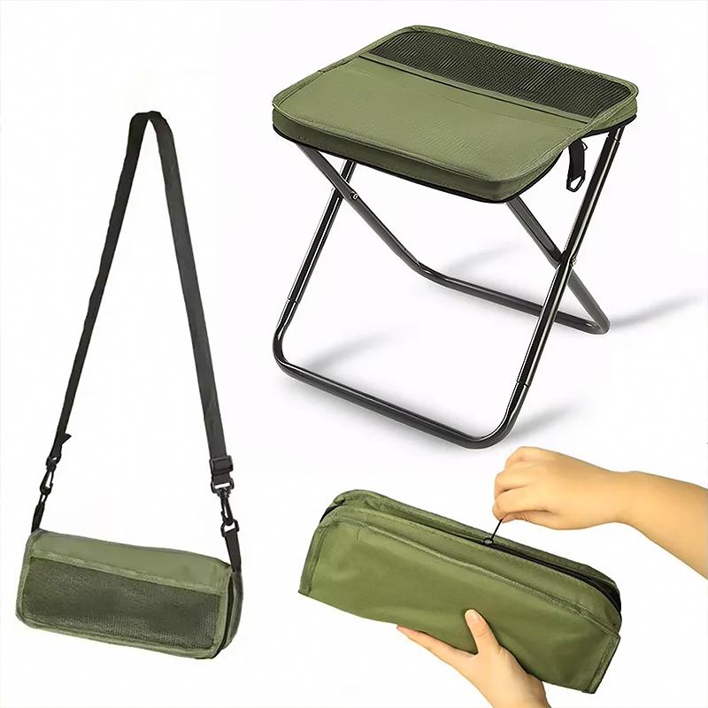 Folding Chair with Mesh Bag Crossbody Bag Outdoor Supplies with Storage Bag Oxford Fabric Waterproof Convenient To Carry
