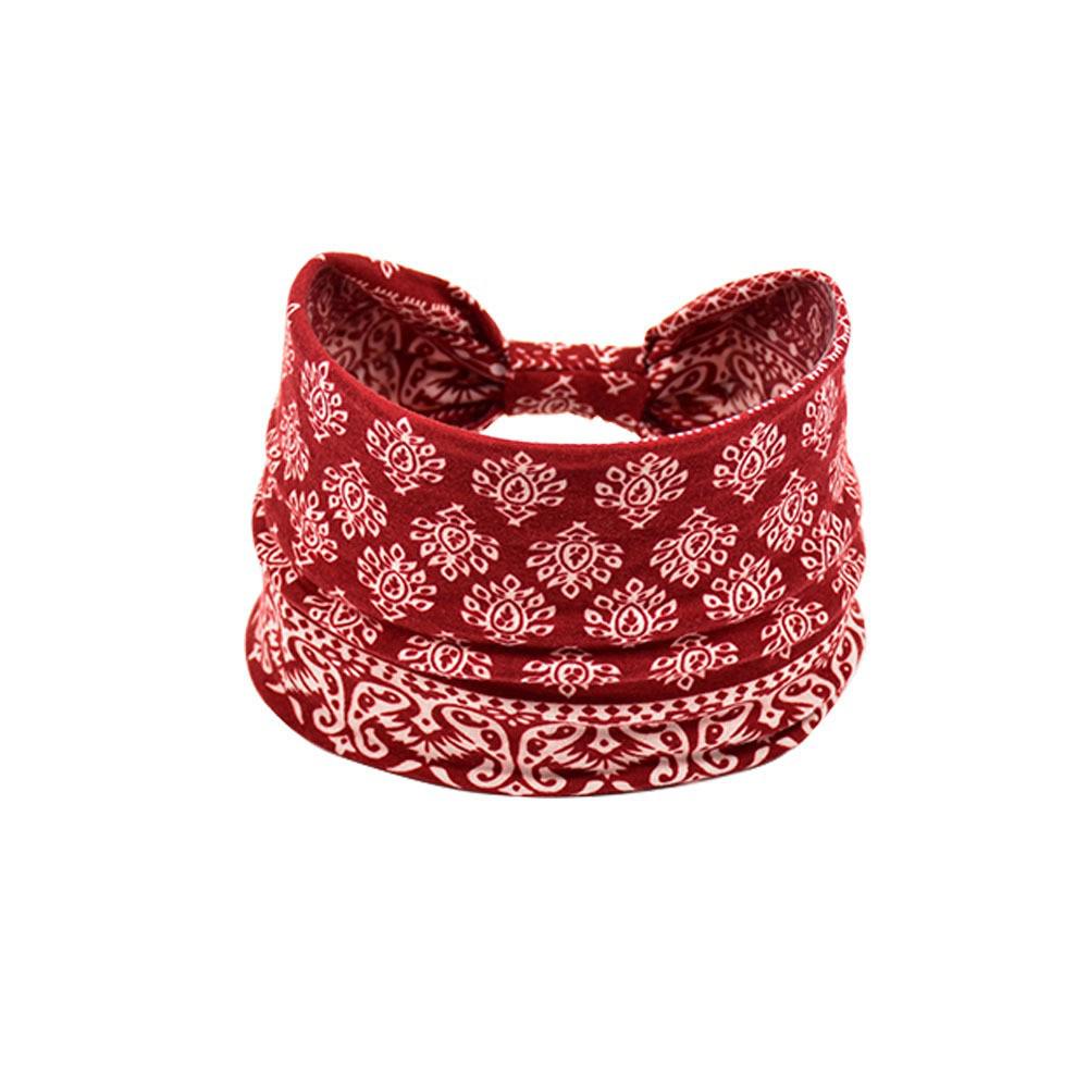 Women's Paisley Sport Yoga Headband - Sweat-Absorbing, Elastic Cotton, Bohemian Style