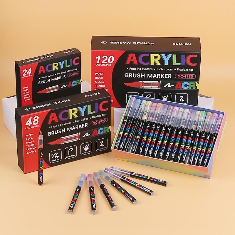 Acryl Pinselstifte Ungiftig Kräftige Farben Zum Zeichnen Basteln Auf Papier Glas Stein Leinwand