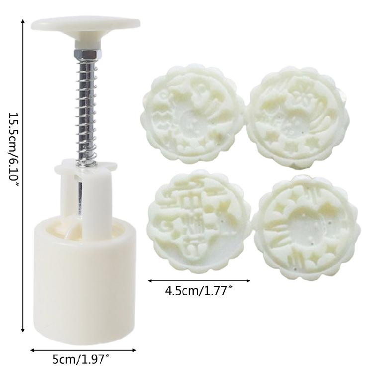 Hand-Pressure Moon Cake Mold Cookie Stamps Round Moon Cake Maker Easy To Use