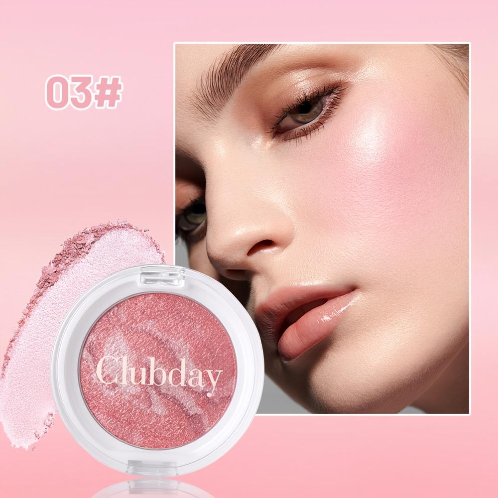 JULYSTAR Five Color Pearlized Fine Glitter Microparticle Pentel Blush Stereoscopic Contouring Tri-Color Marbled Blush