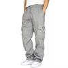 Autumn and Winter Padded Sports and Leisure Trousers Men's Drawstring Feet Multi-pocket Tie Rope Loose Work Trousers Man