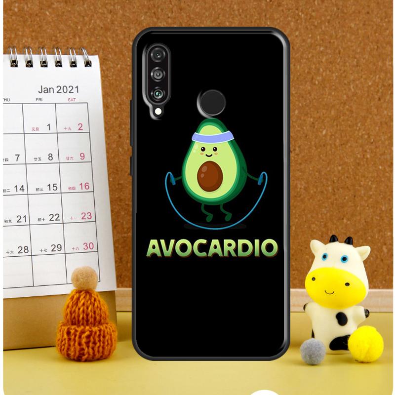 Cute Cartoon Avocado Fitness Case For Huawei P30 Pro P20 P40 Lite Nova 11i 8i 3i 11 9 10 SE 5T Y60 Y70 Y90 Y61 Y91 Cover