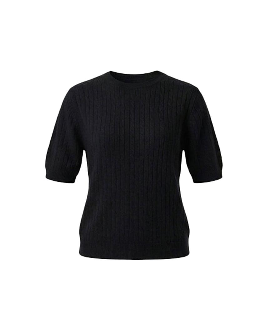 Baseukala Cable Round Short Sleeve Knit (5Colors)
