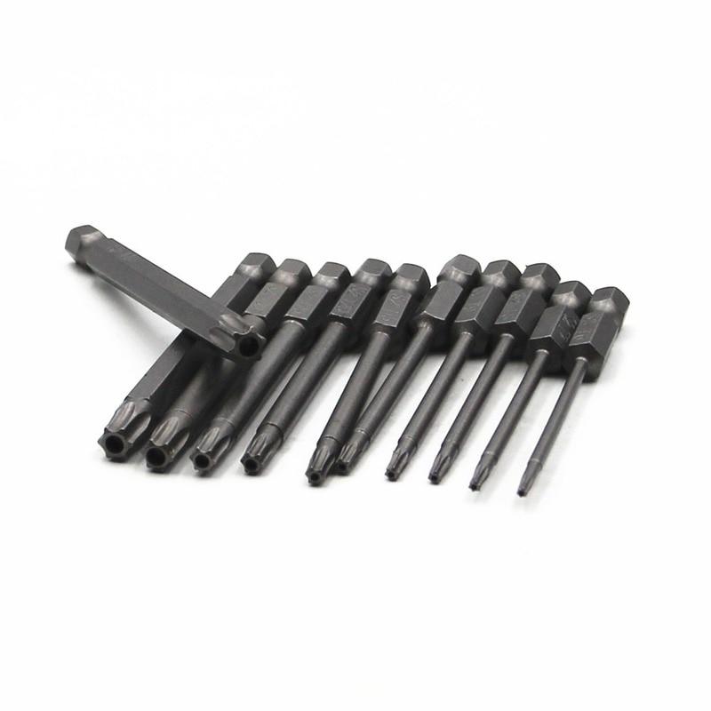 

12Pcs Hex Bits Driver Tamper Proof Security Drill Magnetic Bit Set Torx Screwdriver Flat Head F1FC High Quality 50mm