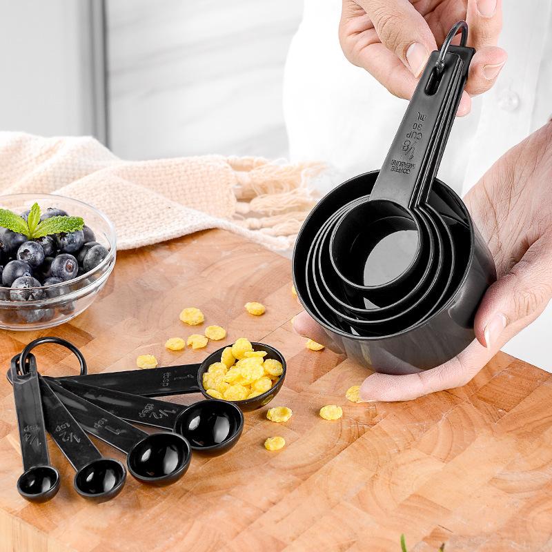 5/10pcs Set Plastic Measuring Spoon Measuring Cup with Scale Kitchen Flour Weighing Powder Sugar Scoop Teaspoon Measuring Tools