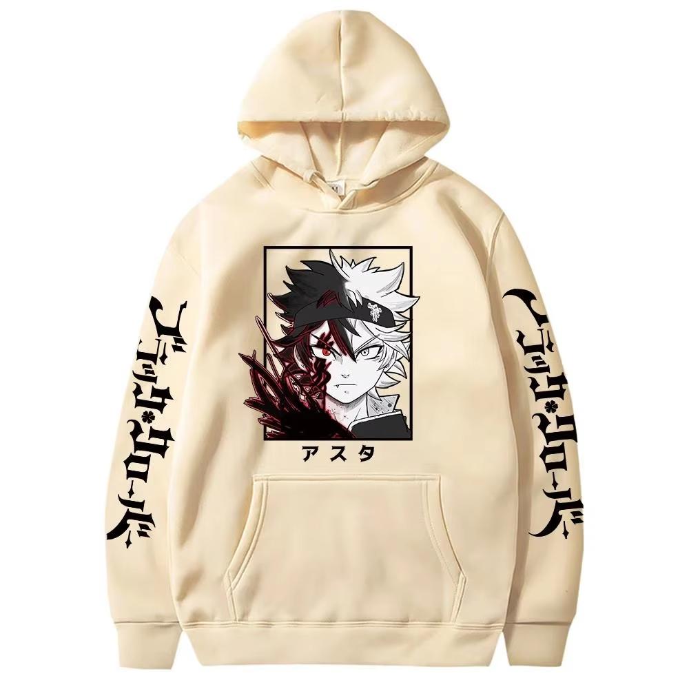 Black Clover Anime Asta Graphic Hoodie Men Women Harajuku Manga Oversized Winter Long Sleeve Pullover Sweatshirt Vintage Streetwear Fleece Top