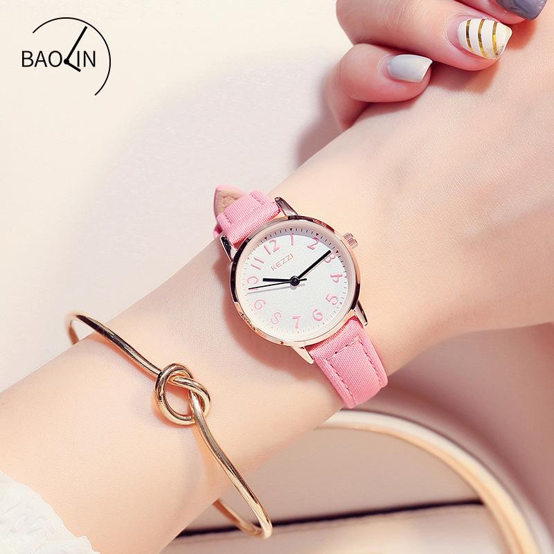 Belt Women's Watch Temperament Digital Scale Quartz Watch Casual Student Watch for Women