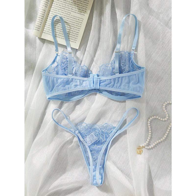 Floral Embroidered Lingerie Bra Set - K8573 New Style