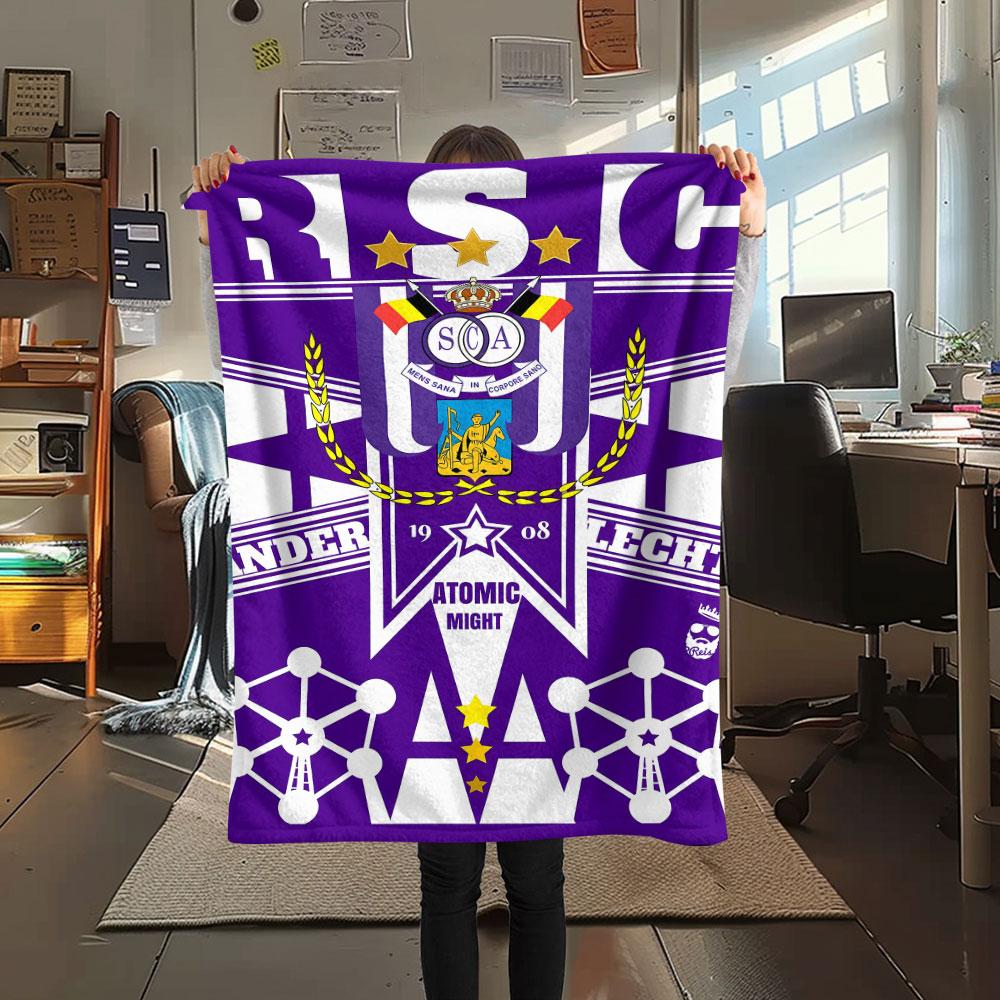 1PC Royal Sporting Club Anderlecht Patterned Flannel Blanket Suitable For All Seasons for Home Decor Warmth and Comfort Gifts Holiday Present