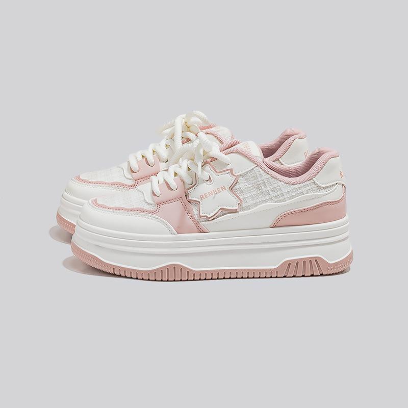

Little white shoes women s shoes platform versatile niche high sense cherry blossom casual board shoes in trendy shoes 6 35 розовый