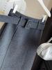 2025 Autumn/Winter Women's High-End Korean Grey Woolen Hip-Hugging Mid Skirt