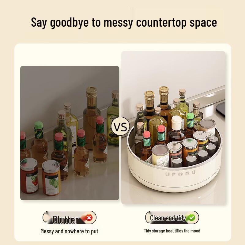 YOUQIN Rotating Countertop Spice Rack Organizer