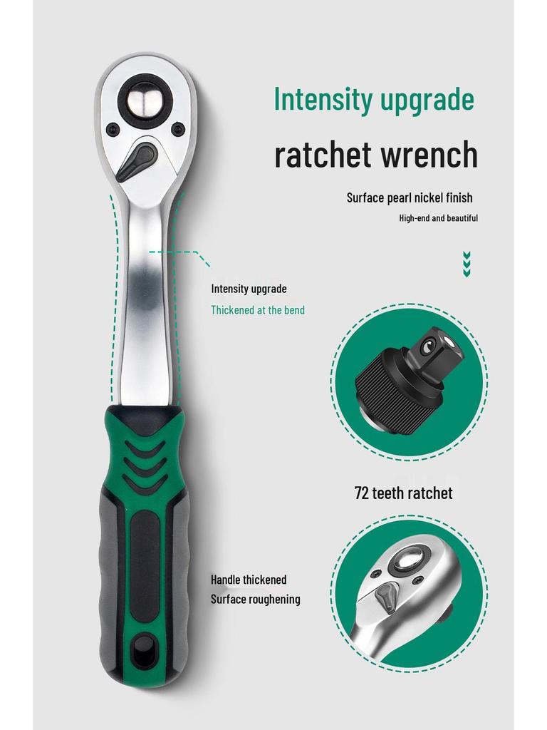 Pioneering Industrial-Grade Auto Repair Kit: Chrome Vanadium Steel Sockets & Ratchet Wrench Set for Mechanics