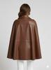Brown Handmade Lambskin Poncho Style Casual Party Wear Soft Women Leather Jacket