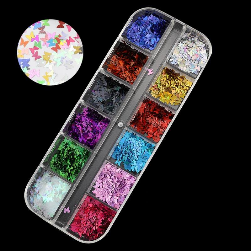 

Ультратонкі метелики блискітки для нігтів лазерні блискітки макіяж очей прикраси метелик блискітки у формі нігтів