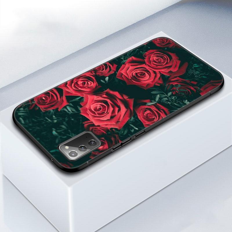 Husă de telefon cu flori de trandafir roșu strălucitor pentru iPhone Samsung Galaxy Redmi Xiaomi Oppo OnePlus Note SA 7 8 9 10 11 12 13 14 20 21 22 23 53 54 Pro Max Ultra