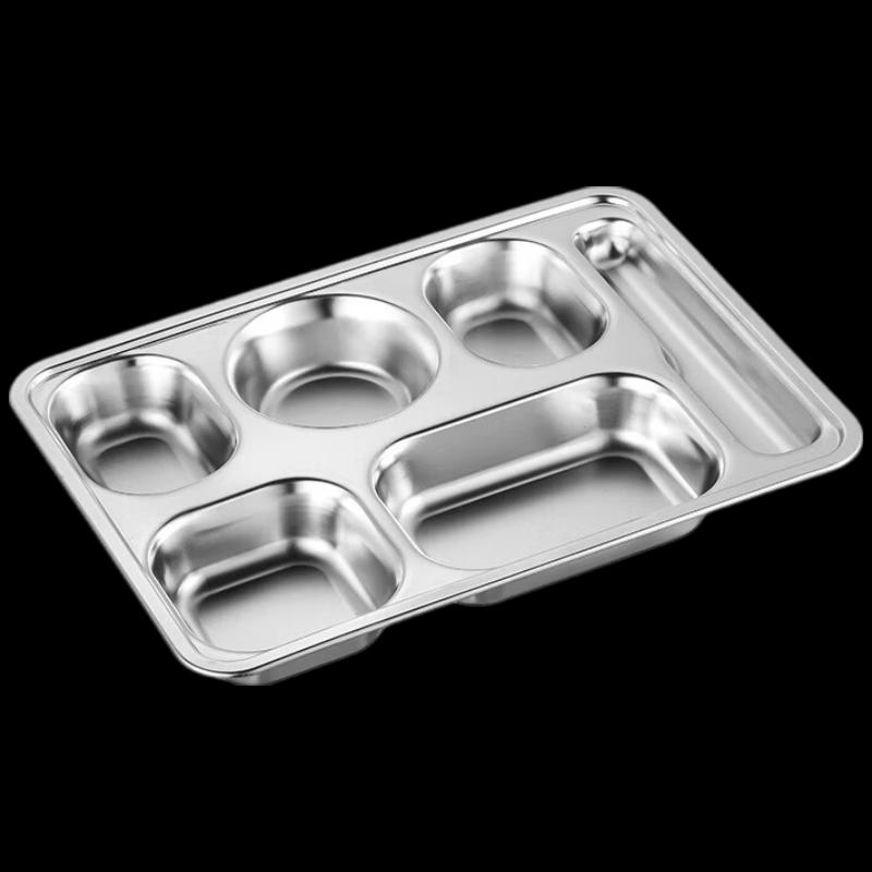 304 Stainless Steel Deep Divided Meal Tray