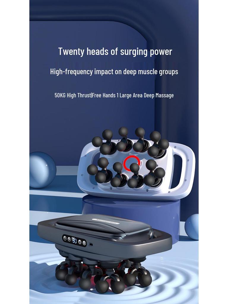 16-Head LCD Fascia Gun: High-Frequency Muscle Relaxation Massager for Waist and Back