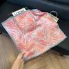 Fashion Black and White Printing Temperament Square Scarf Imitation Silk Korean Version Decorative Scarf Scarf Professional Decorative Shawl Silk Scar