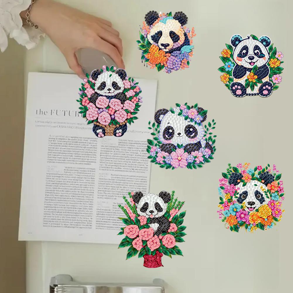 6pcs 2D/flat Acrylic DIY Animals Design DIY Art Fridge Magnet Refrigerator Sticker for Beginners Gifts Home Car Garage Decors