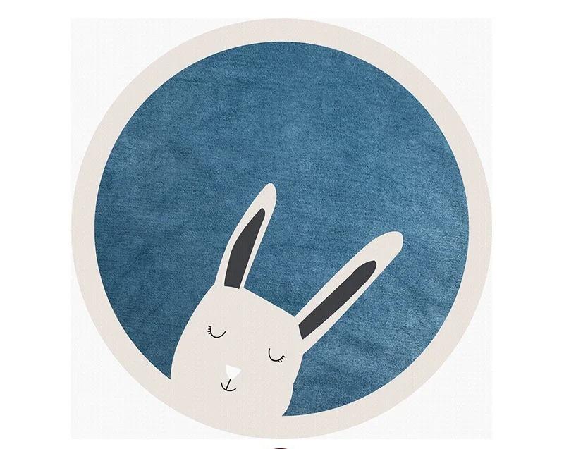 Cartoon Carpets for Living Room Cute Bedroom Decor Round Rugs Non-slip Chair Floor Mat Children's Room Bedside Carpet Study Rug