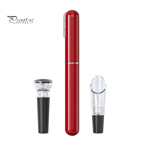 Luftpumpa Vinkorköppnare Korkborttagare Set Bärbar Flasköppnare för Resor Camping Fester Manuell Korkskruv med Folieskärare Luftare Hällpip Vakuum