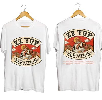 ZZ Top The Elevation Tour 2026 T-Shirt White Cotton Tee S-5XL