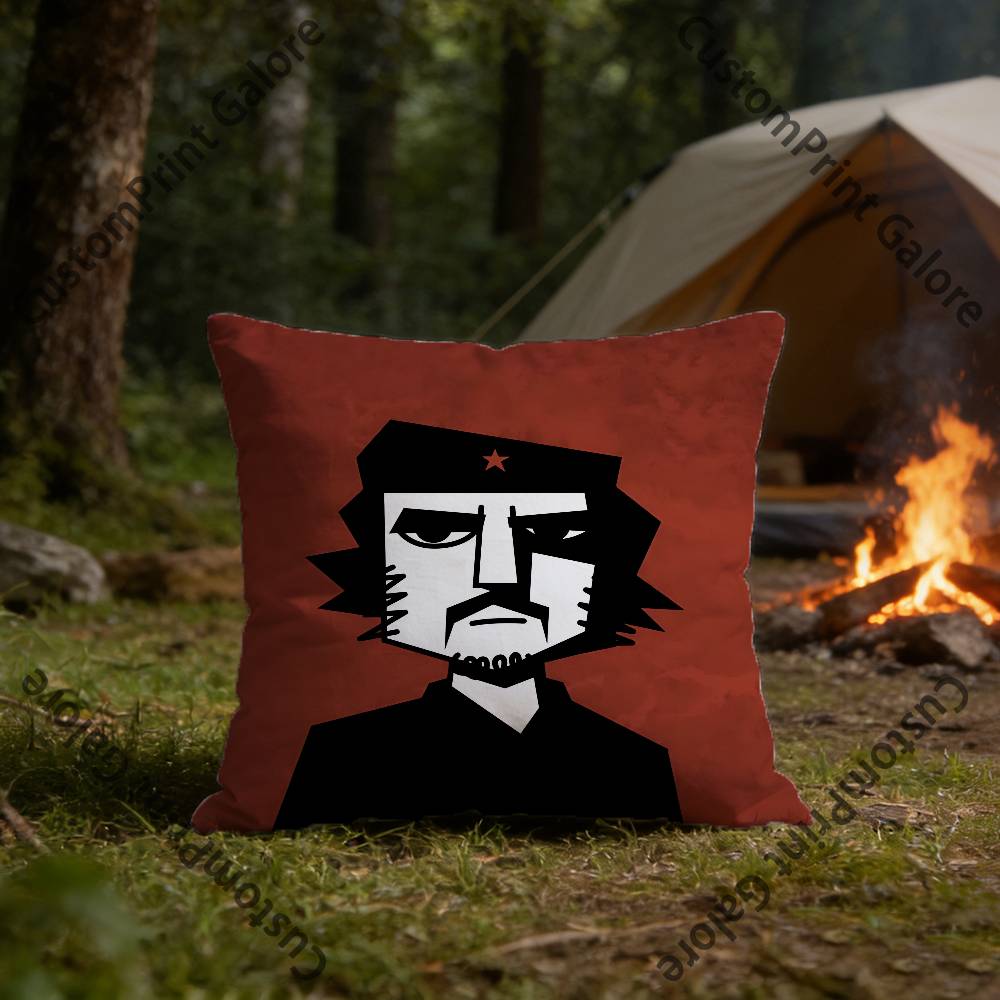 CChe GGuevara Karl Marx HD Print Square Pillow Cover Polyester Lightweight Customizable for Home Office Sofa Decor