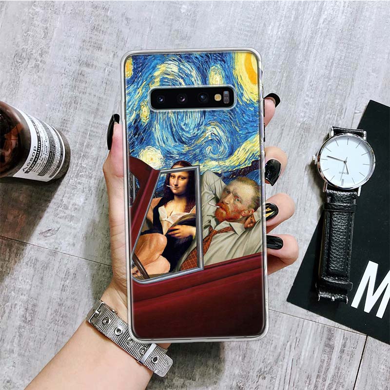 

Чехол для телефона с забавным рисунком Ван Гога Моны Лизы для Samsung Galaxy S20 FE S10 Plus S21 S22 Ultra S10E S9 S8 S7 Edge J4 + чехол Fundas Samsung S22 Ultra