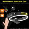 Induction LED COB Headlight Rechargeable Super Bright Work Light Motion Sensor Dimmable Head Lamp For Outdoor Camping Flashlight