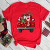 Maycaur T-shirts Women 90s Christmas Truck Clothes Cartoon Kawaii Deer Printed Tshirt Top Lady Print Tee Women's Y2K Clothing