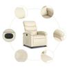 Electric Recliner Chair with Rising Function Cream Faux Leather