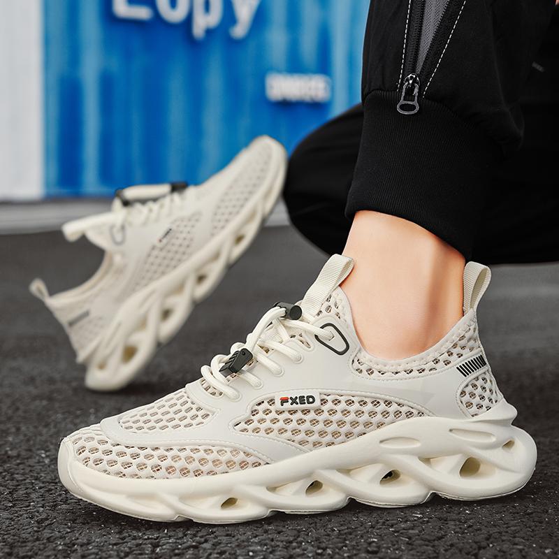 Fashion New Men's Mesh Sneakers Summer Mesh Sports Breathable Casual Shoes Comfortable Men's Tennis Shoes Lightweight Running Shoes