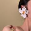 Acrylic glass bead flower earrings fashion super fairy stud earrings high sense sweet small fresh versatile earrings
