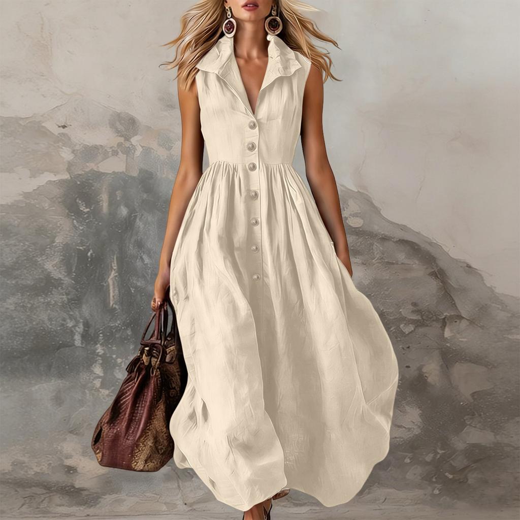 Mouweloze Maxi Jurk met Knopen voor Dames Zomerjurken voor Dames VK Dames Zomerjurken VK Dames Zomerjurken VK