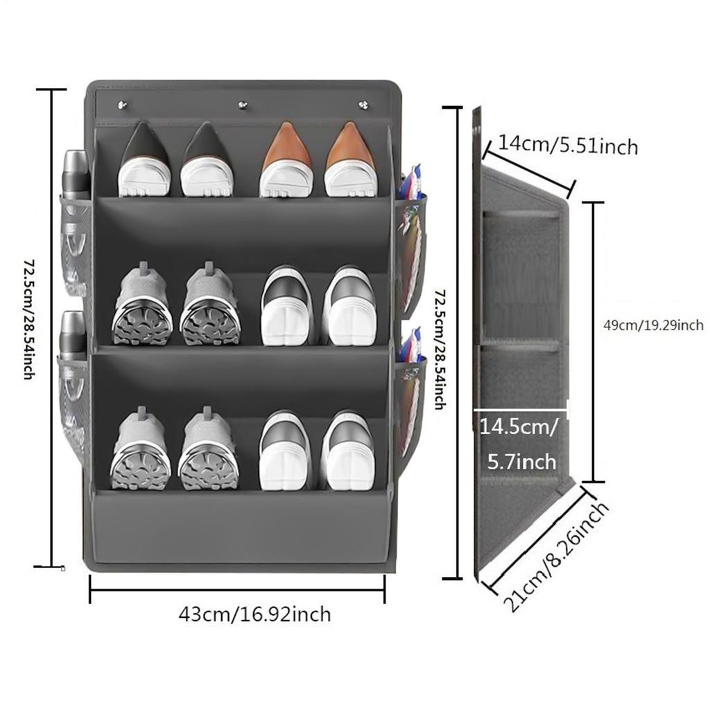 RV Shoe Organizer 3-Layer Narrow Space Organizer Vertical Narrow Space Rack For Shoe Sneaker Wardrobe Purse Towel Clothes