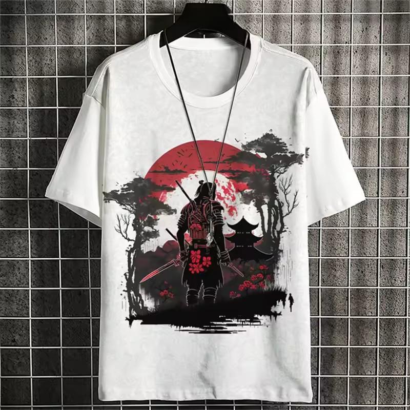 Summer Short Sleeve Harajuku Print Aniam T Shirt for Men O-Neck Top Oversized Pullover Fashion Streetwear Fashion Men‘s Clothing