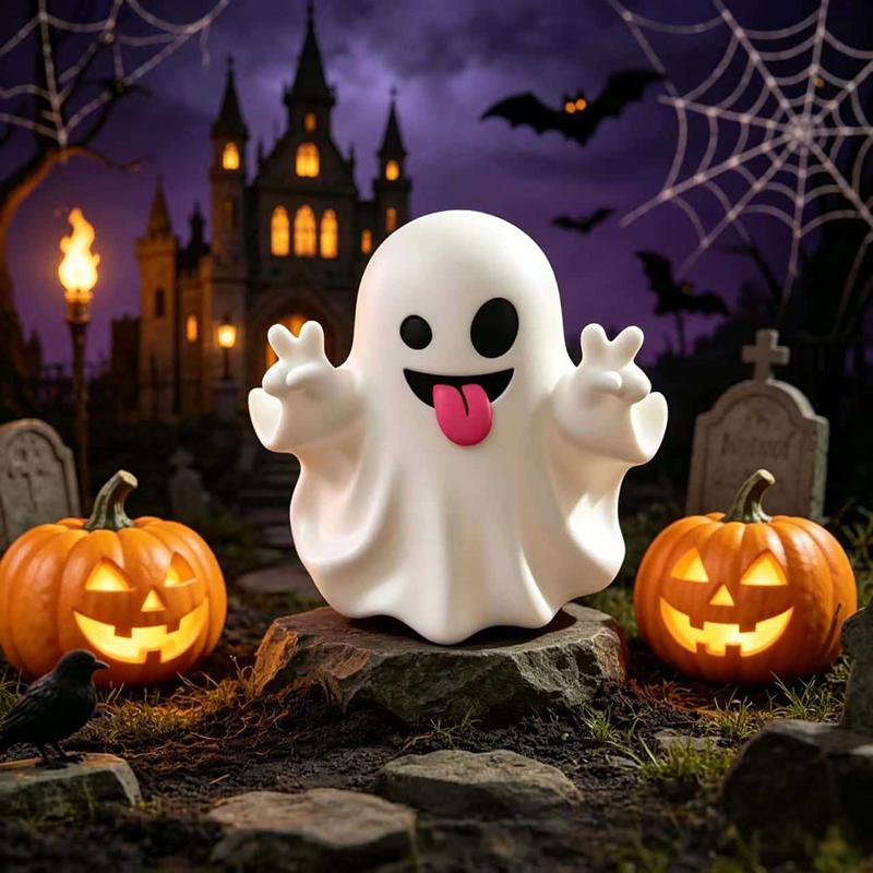 1/6Pcs Adorable Mini Ghost Figurine Soft PVC Lightweight Ornament for Kids Desk Bedroom Decoration Gift