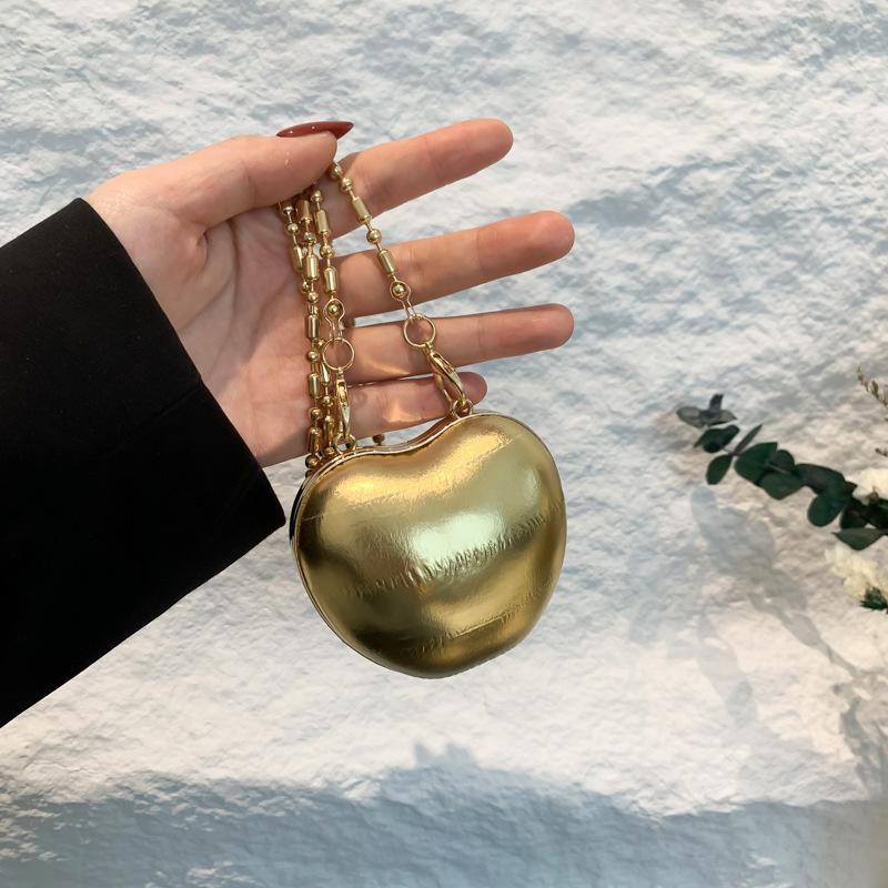 

Bags bag 2025 new European and American fashion personalized design Apple mouth red envelope ins Internet celebrity ladies messenger bag золотий