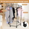 Hexagon Heavy Duty Clothes Rail with Wheels Movable Garment Rail Wardrobe Rack Display Stand for Hanging Garments Dresses Coats