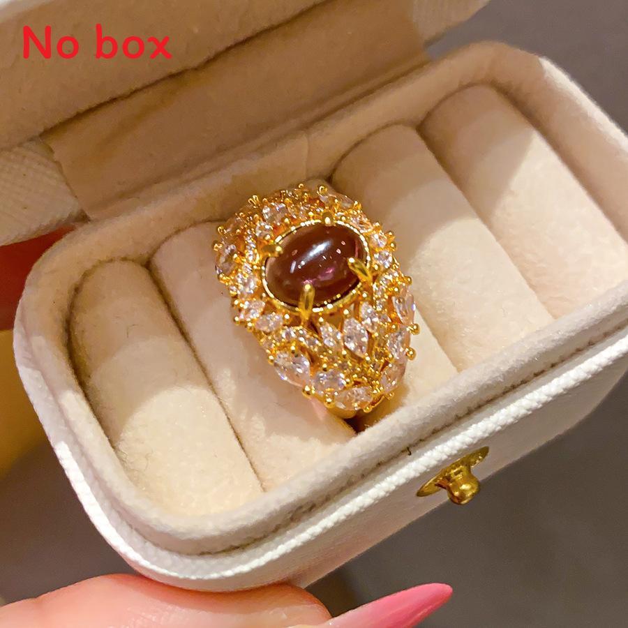 Geometric Gold Plated Zircon Oval Ring For Women Elegant Fashion Jewelry