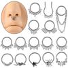 1PC 361L Surgical Steel Snake Septum Clicker Zircon Hinged Nose Hoop Tragus Cartilage Daith Piercing Helix Rook Earring Jewelry 4