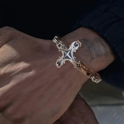 Módní S 8mm Silnou Pánský trendy Císařský Řetěz Křížový Náramek Personalizované Módní Silná Nerezová Ocel