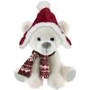 GUND [Q3903] - Plush Toy Design 'Teddy Bear' White Red Hat - 45 Cm