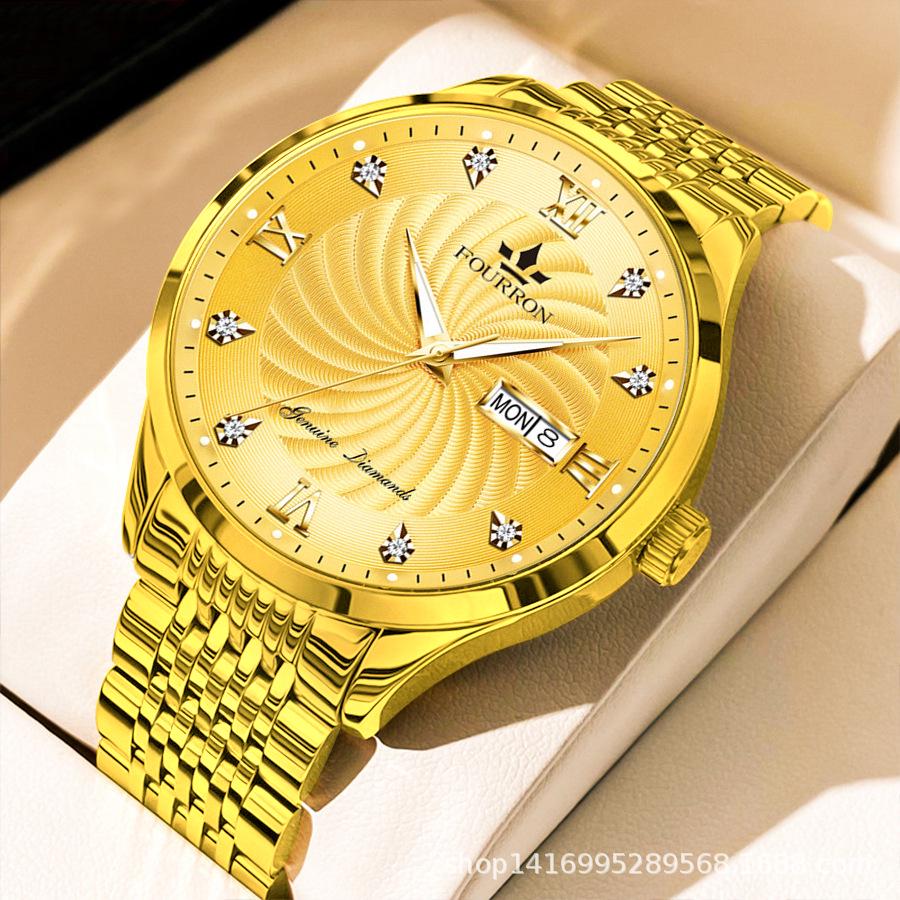 FOURRON Men's Waterproof Luminous Quartz Watch - Fashionable, Thin, and Sporty.