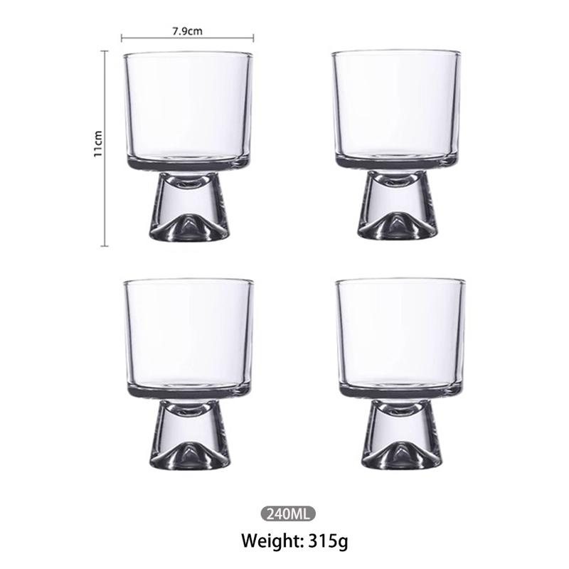 8.1oz Mini Glass Cup Long Stem Perfect for Red Wine Ice Cream Cold Drinks Coffee Fruit Desserts Yogurt Pudding Juice