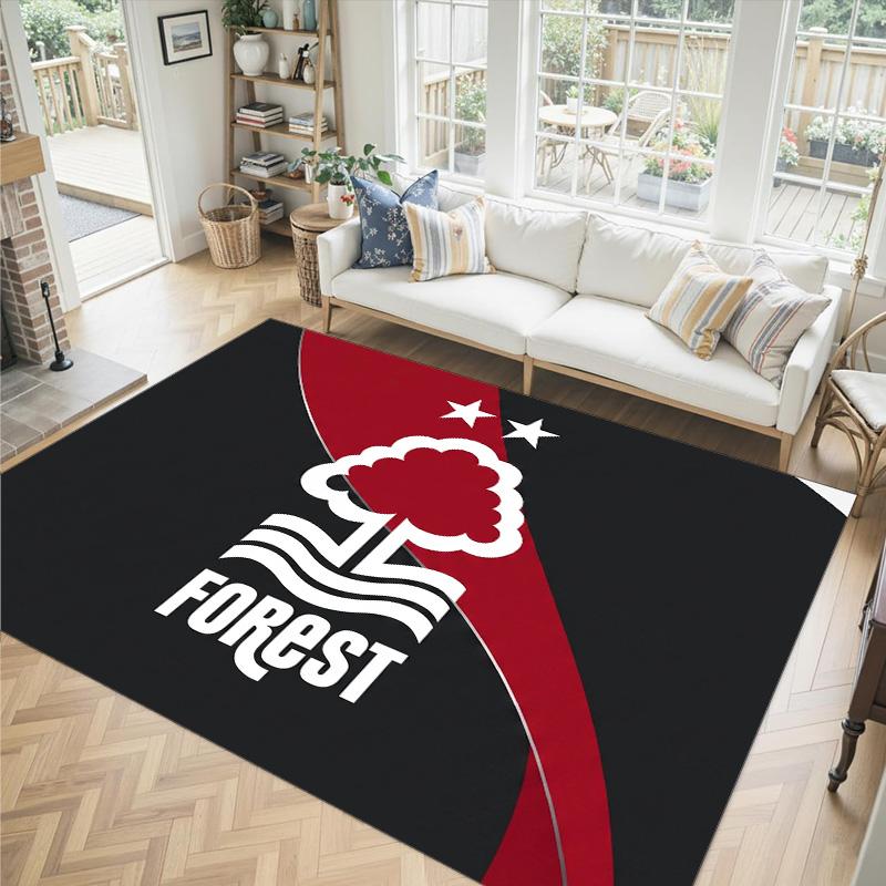 Nottingham Forest Football Design Crystal Velvet Carpet Cozy Non?Slip Printed Rug For Bedroom Living Room Entrance