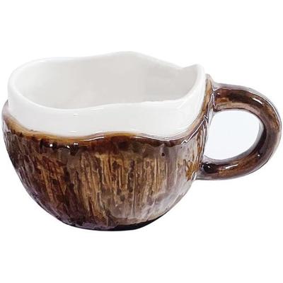 Retro Hand-kneaded Irregular Ceramic Mug Coconut Cup Coffee Cup Oatmeal Breakfast Water Cup
